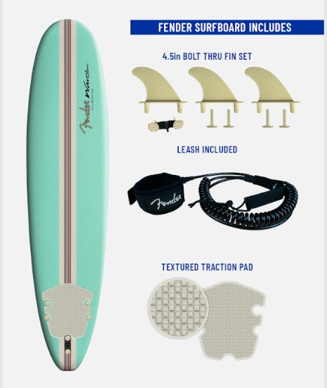Wavestorm  Fender Signature 8ft Surfboard | Turquoise