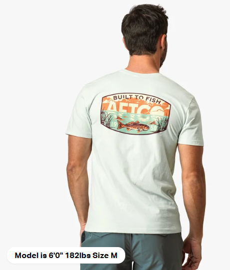 AFTCO - Grass Flat SS Men's Fishing T shirt - Seafoam Heather