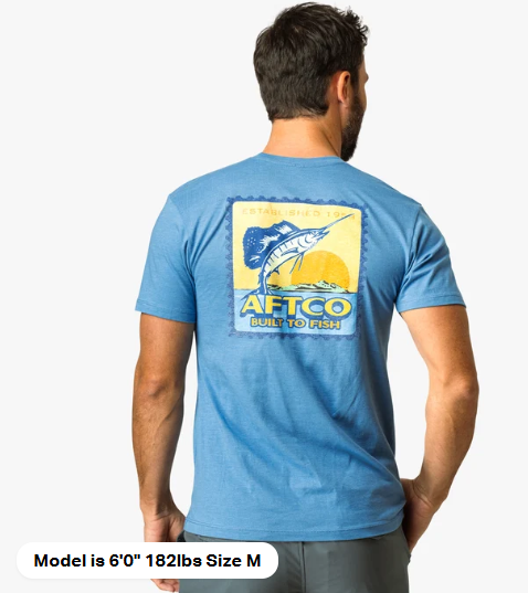 AFTCO - Greetings SS T-Shirt - Azure Heather
