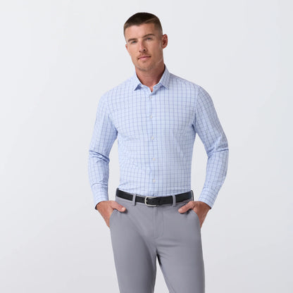 Mizzen + Main Leeward LS Dress Shirt | Cloud Blue Hampton Plaid