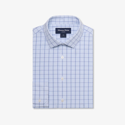 Mizzen + Main Leeward LS Dress Shirt | Cloud Blue Hampton Plaid