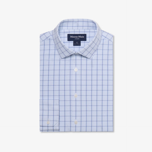 Mizzen + Main Leeward LS Dress Shirt | Cloud Blue Hampton Plaid