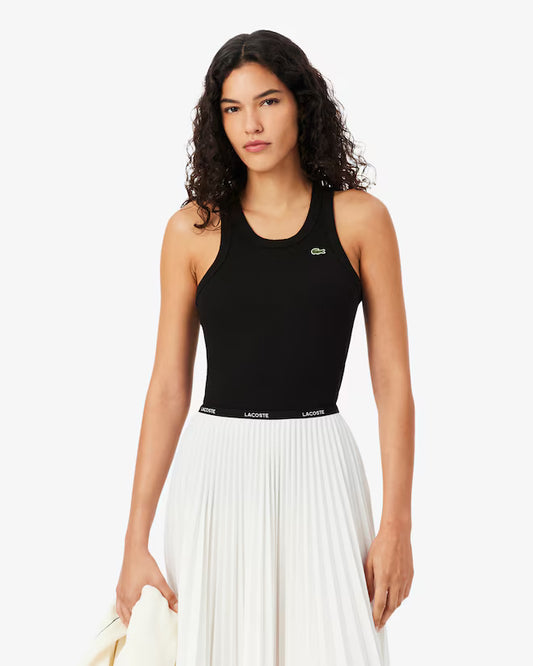 Lacoste Women's Slim Fit Cotton Tank Top | Black