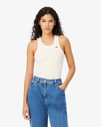 Lacoste Women's Slim Fit Cotton Tank Top | White