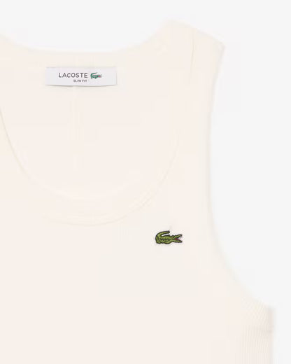 Lacoste Women's Slim Fit Cotton Tank Top | White