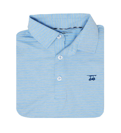 Albatross Polo - Heather bell with yellow stripes -PALBATROSS-SBY- Baldhead Blues