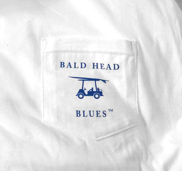 Island Tee-Short Sleeve Golf Cart-White-Bald Head Blues