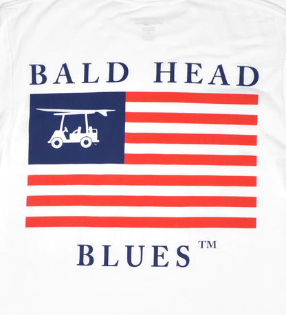 Island Tee-Short Sleeve USA-White-TEEUSAW-Baldhead blues