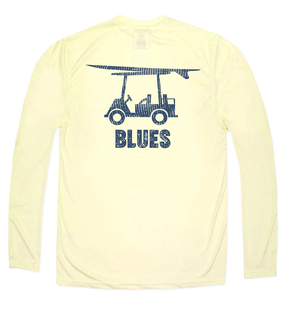 Performance Long Sleeve Blues Logo T-Shirt-Sea Glass-PERFTEEBLUESY-Baldhead blues