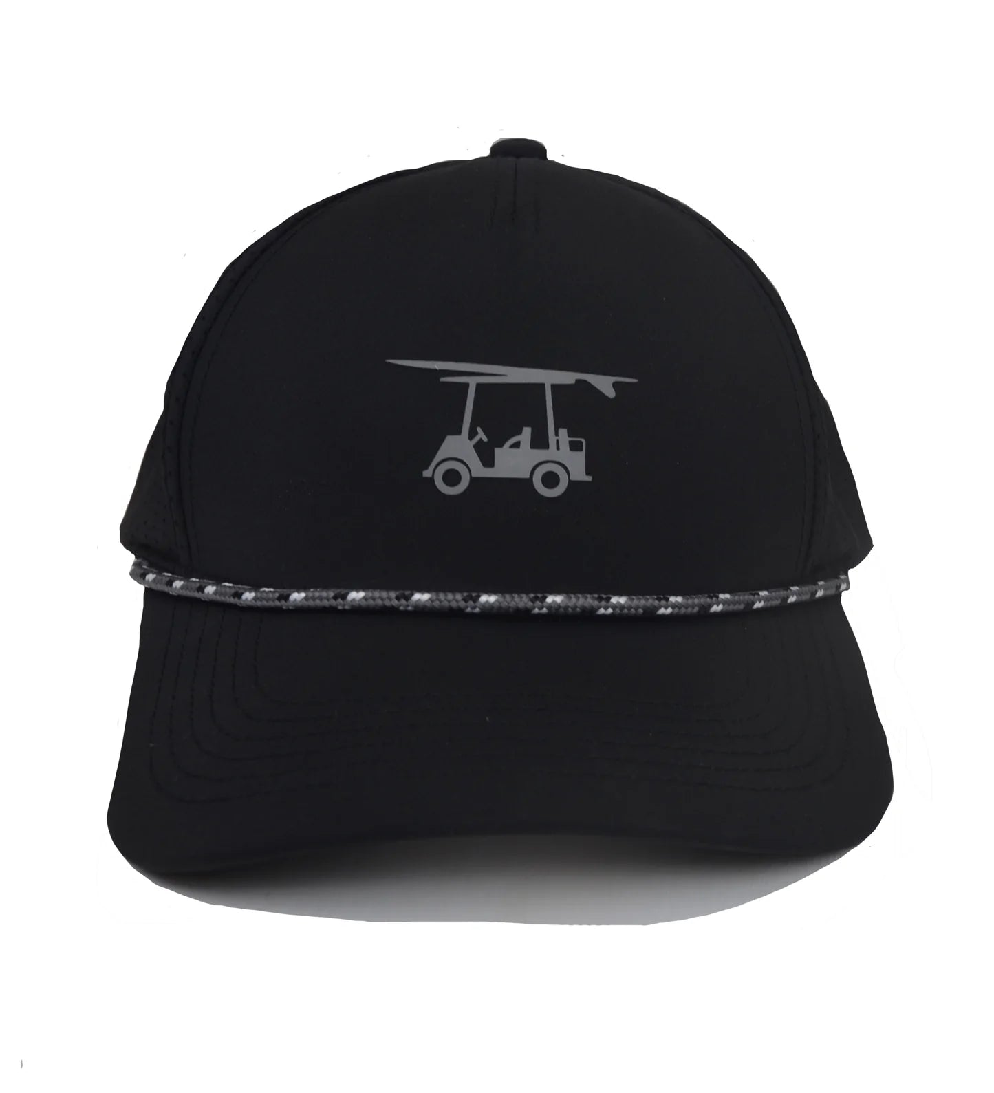 Roped Performance Hat-black w grey, black and white rope-RPERFHAT-B-Baldhead blues