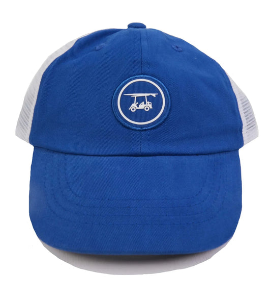 Youth Trucker Hat w/ circle logo-Royal Blue-YCTRUCKER-RB-Baldhead blues