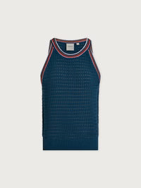 Aberg Halter Knit Top - Heron Blue