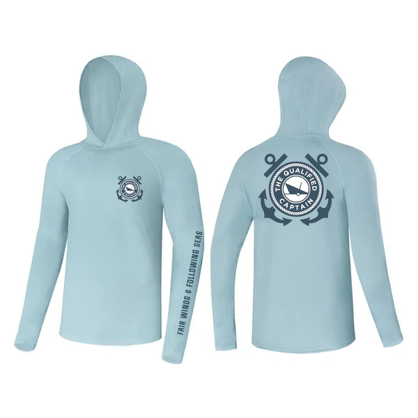The Qualified Captain - Captain Sun Hoodie - Blue Surf