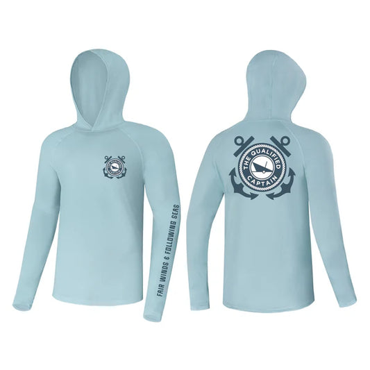The Qualified Captain - Captain Sun Hoodie - Blue Surf