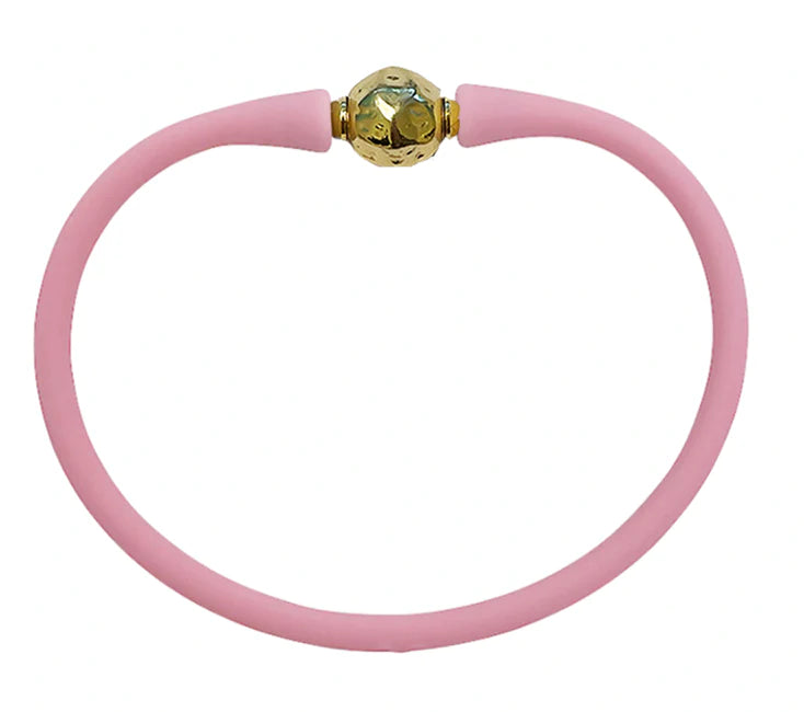 Bracelet - Florence Collection - Gold hammer ball - Baby pink - Gresham