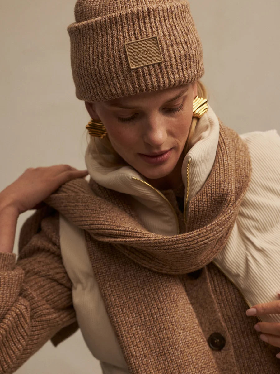 Varley Jarne Knit Scarf | Color: Golden Bronze Fleck