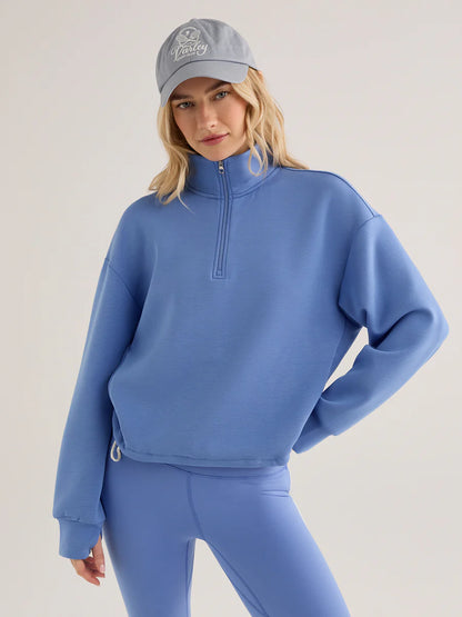 Varley Sian Cropped Half Zip Sweat | Marina