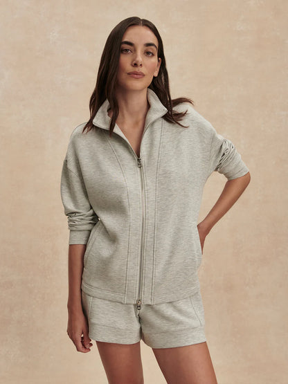 Varley Arlene Zip-Through Sweatshirt | Light Grey