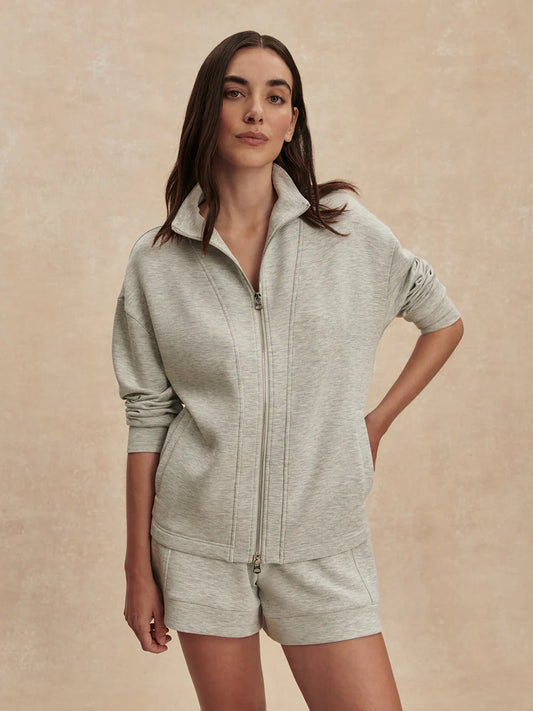 Varley Arlene Zip-Through Sweatshirt | Light Grey