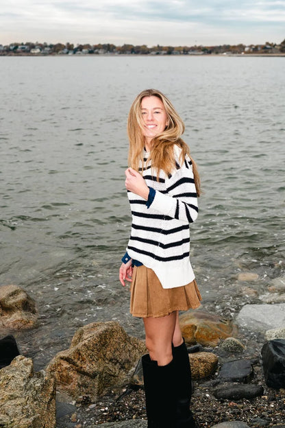 HIHO - Relaxed Crew Sweater - Night Sky Stripe