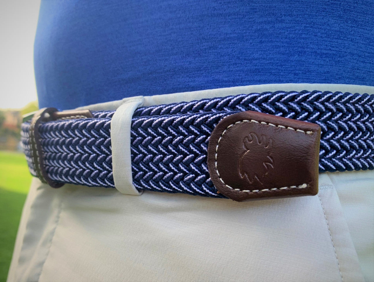 Belts- The Ponte Vedra Two Toned Woven Stretch Belt-102-Roostas