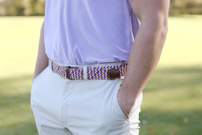 Belts- The Nola Tri-Color Woven Stretch Belt-105-Roostas