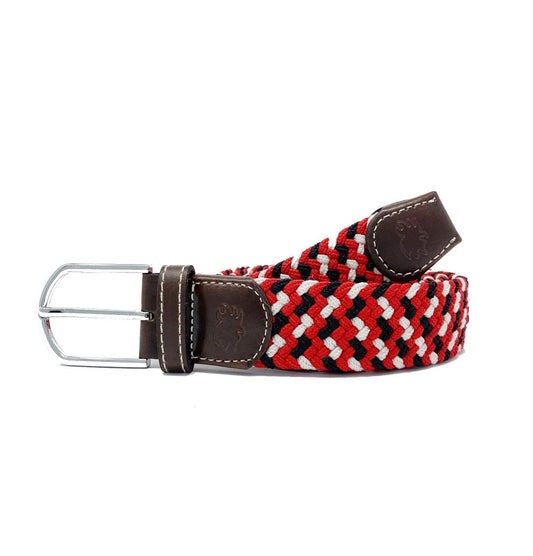 Belts-The Sea Island Tri-Color Woven Stretch Belt-107-Roostas