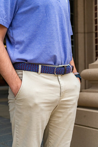 Belts-The Plymouth Woven Elastic Stretch Belt -153-Roostas